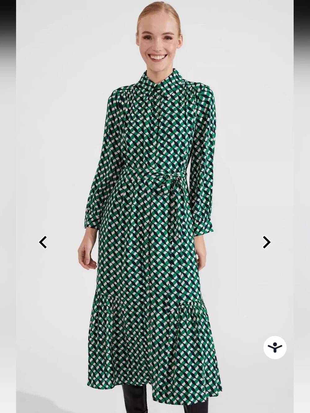 NEW Hobbs London Dress Size 4 Graphic Print Lined Green Blue Pink